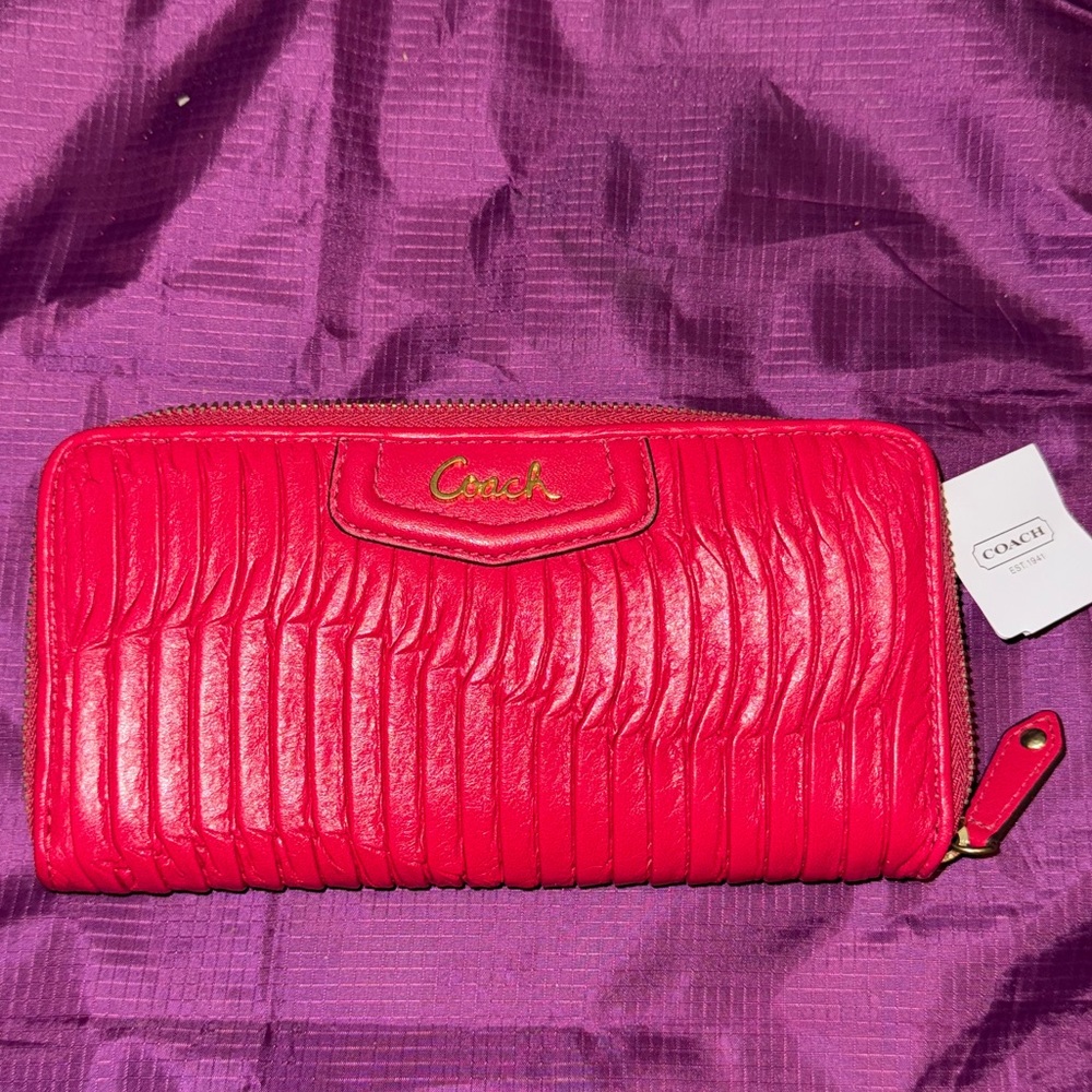 Coach Rare Vintage Red Leather Wallet